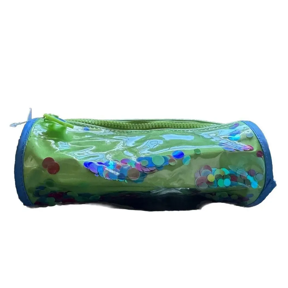 Ankyo Green Pencil Pouch with Large Glitter/Sequence Inside